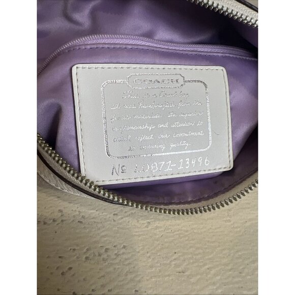 COACH (2008) GRAY WHITE Silver Patchwork Shoulder Hobo BAG 13496 - Picture 8 of 11